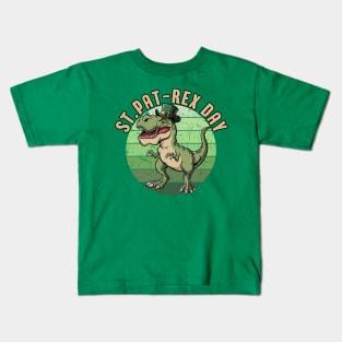 T rex Dinosaur St Pat-Rex Day Funny St Patricks Day Kids T-Shirt